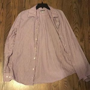 Express large collared shirt.